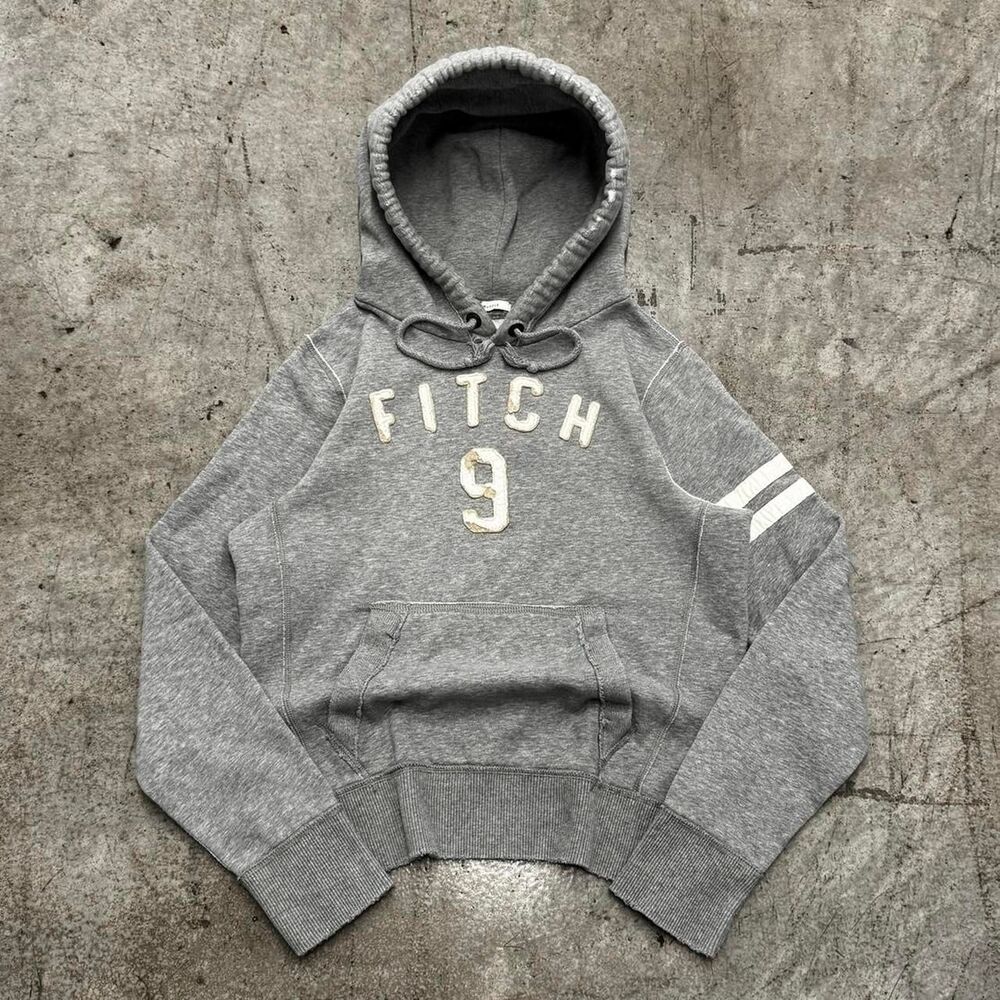Vintage Abercrombie & Fitch Muscle Distressed Reverse Weave Hoodie Medium Grey